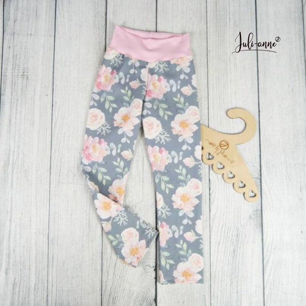 122 / 128  Leggings Flower Dreams Grau
