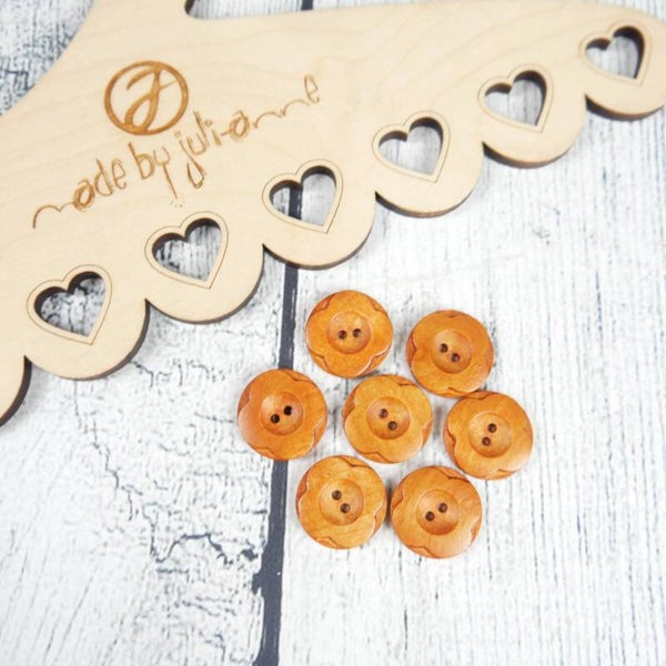 Knopf Holz Blume Hellbraun 25mm