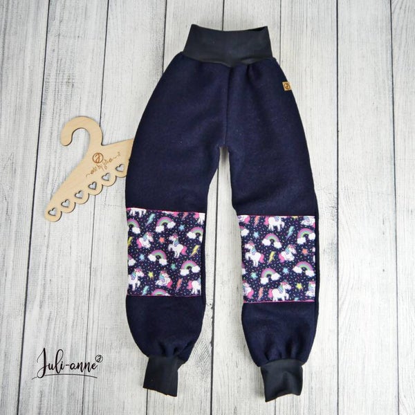 Walk-Hose Dunkelblau mit Softshell Verstärkung Junge + Mädchen