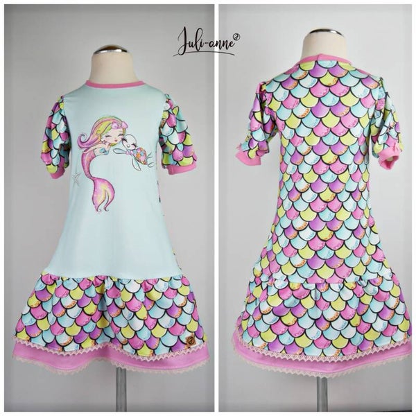 Kleid Rosie Meerjungfrau & Schildkröte #Einschulung