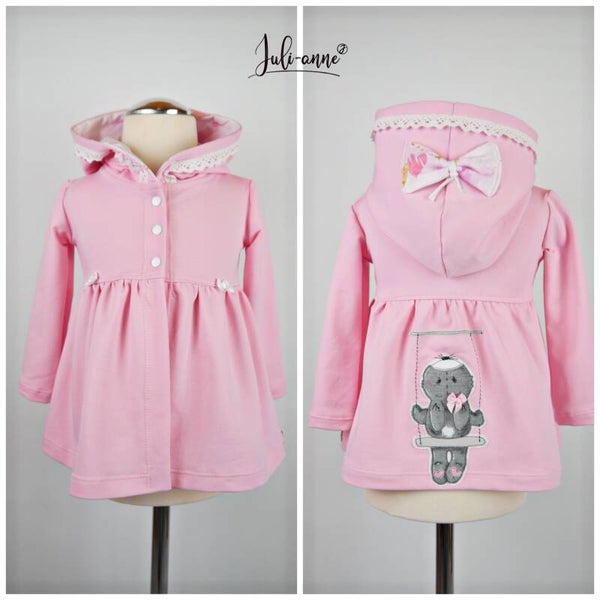 Jumi Mädchen Sommersweat Rosa mit Applikationen Schaukel - Hasi