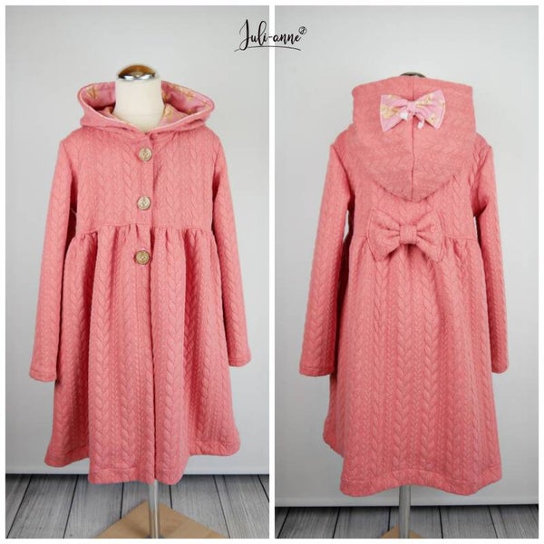 Jumi Mädchen Jacke / Mantel Zopfstrick Koralle
