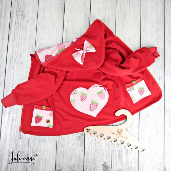 Sweatjacke Erdbeeren - Rot