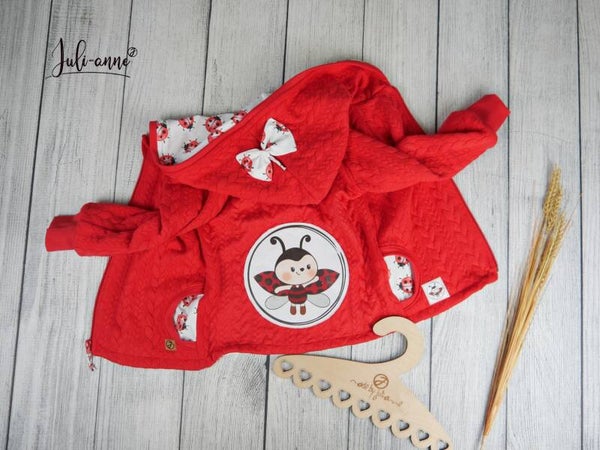 Sweatjacke Zopfstrick Rot - Marienkäfer