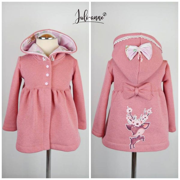 Jumi Mädchen Jacke Glitzersweat Himbeer/Pink - Blumenreh