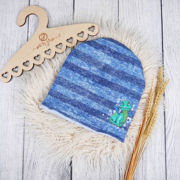 KU 50-52  Beanie Drache Jeanslook  #Winter