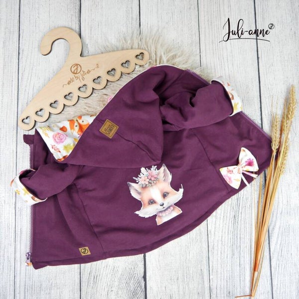 Jacke Bella Aubergine mit Flower Fox