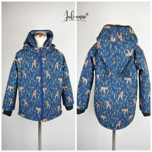 Softshell Jacke süße Rehe & Blätter