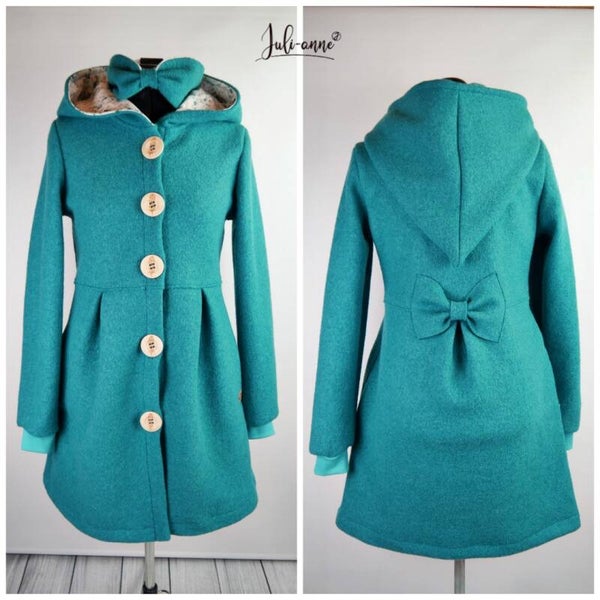 Jumi Mantel Walk Hellpetrol #Zipfelkapuze #Kellerfalten