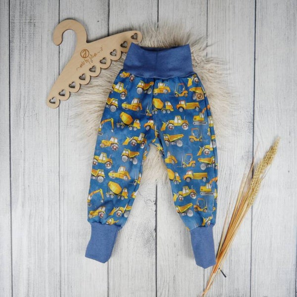 Matschhose Softshell Baufahrzeuge Rauchblau