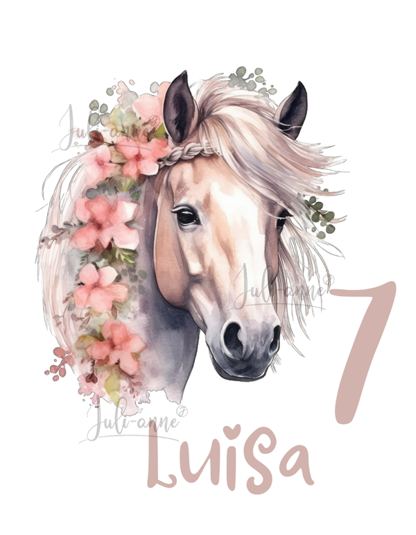 Bügelbild GEBURTSTAG AQUARELL Pferd - 3