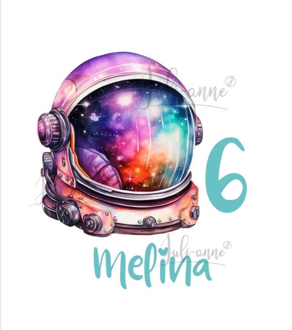 Bügelbild GEBURTSTAG SPACE Astronautenhelm