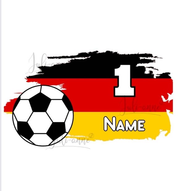Bügelbild EM Fussball Deutschland Wunschzahl & Name