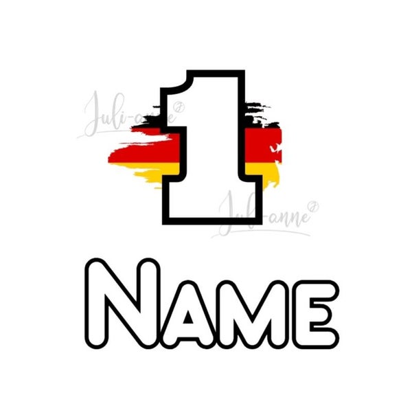 Bügelbild EM Fussball Deutschland Wunschzahl & Name