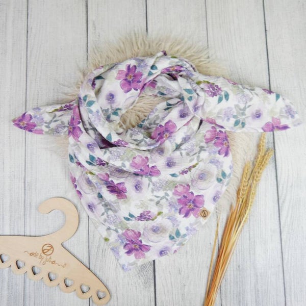 Musselin Halstuch Blumen