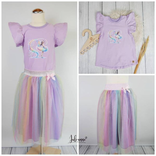 Set: Cutie Shirt & Glitzer Tüllrock - BALLERINA