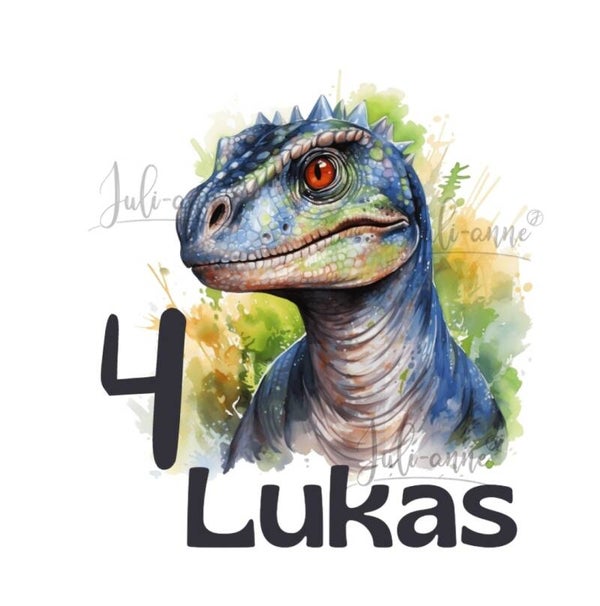 Bügelbild Geburtstag DINOS - T-rex1 *personalisiert