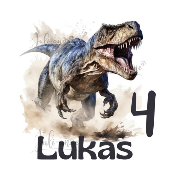 Bügelbild Geburtstag DINOS - T-rex3 *personalisiert