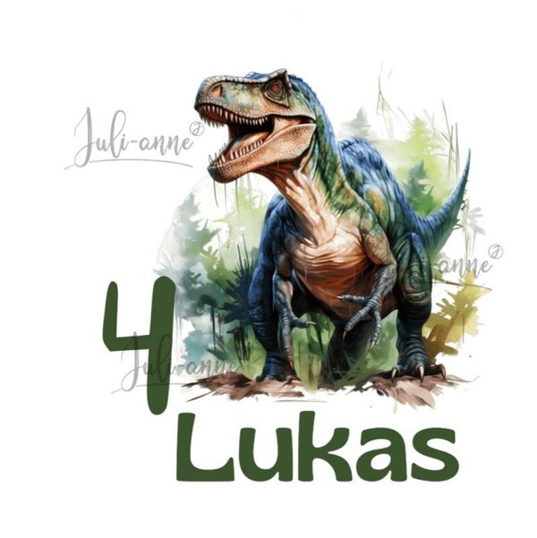 Bügelbild Geburtstag DINOS - T-rex5 *personalisiert