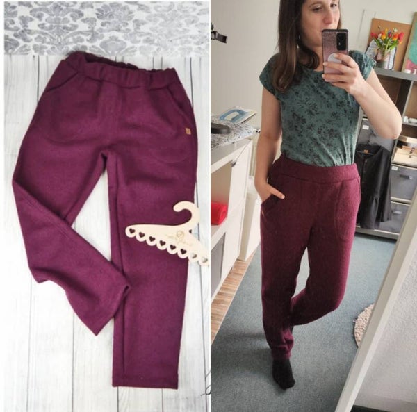 Outdoor-Hose Damen Walk Aubergine