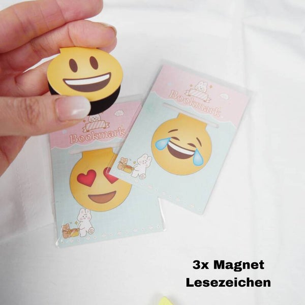 3 Magnet Lesezeichen Smiley
