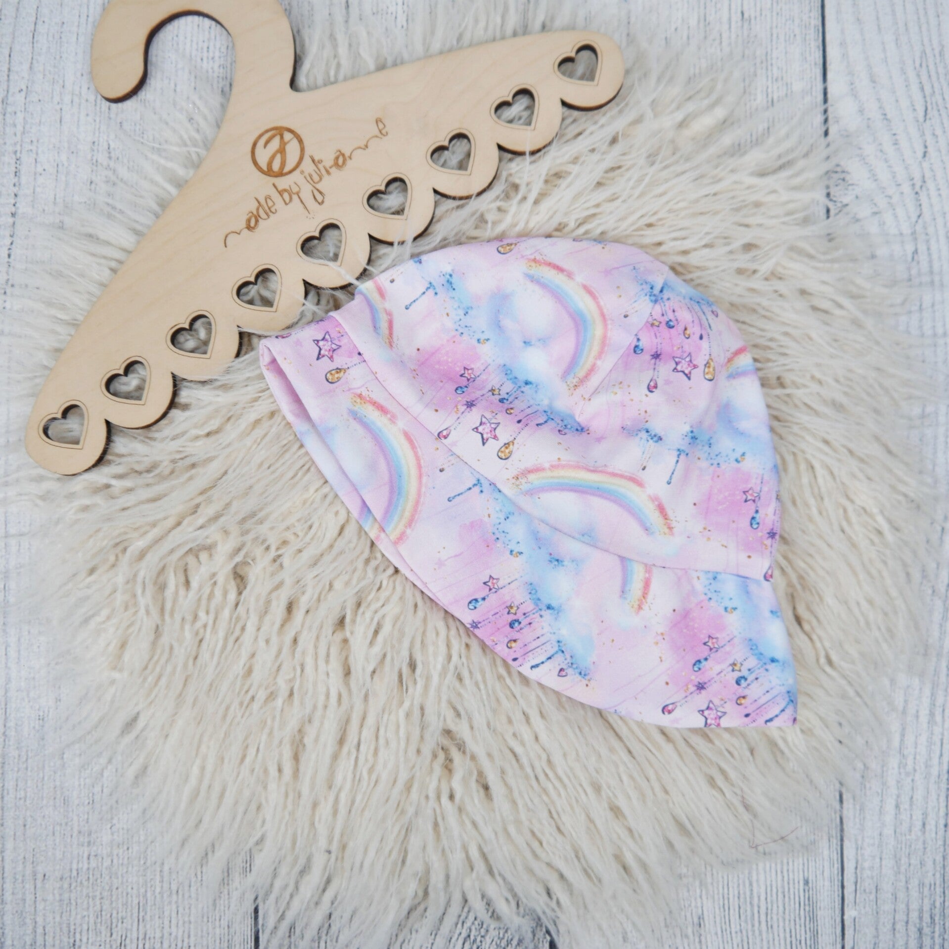 KU 50-54 Jersey Sonnenhut Regenbogen Glitzer