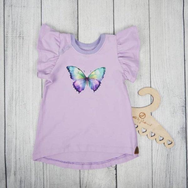 Gr. 128 Cutie Shirt - Flieder Schmetterling