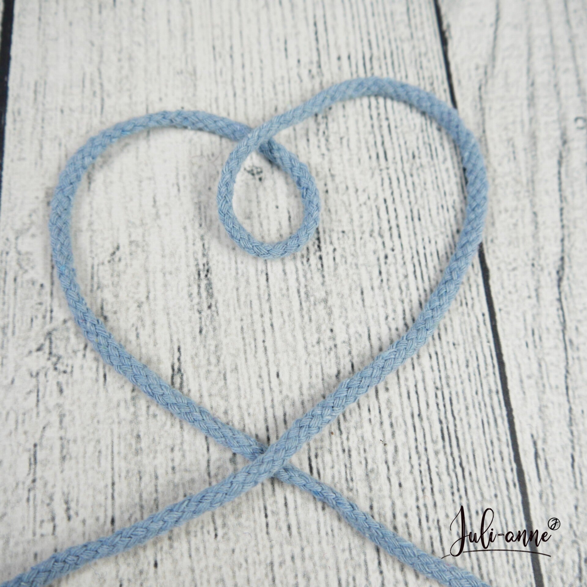 5mm Kordel Baumwolle - Helles Rauchblau