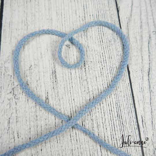 5mm Kordel Baumwolle - Helles Rauchblau