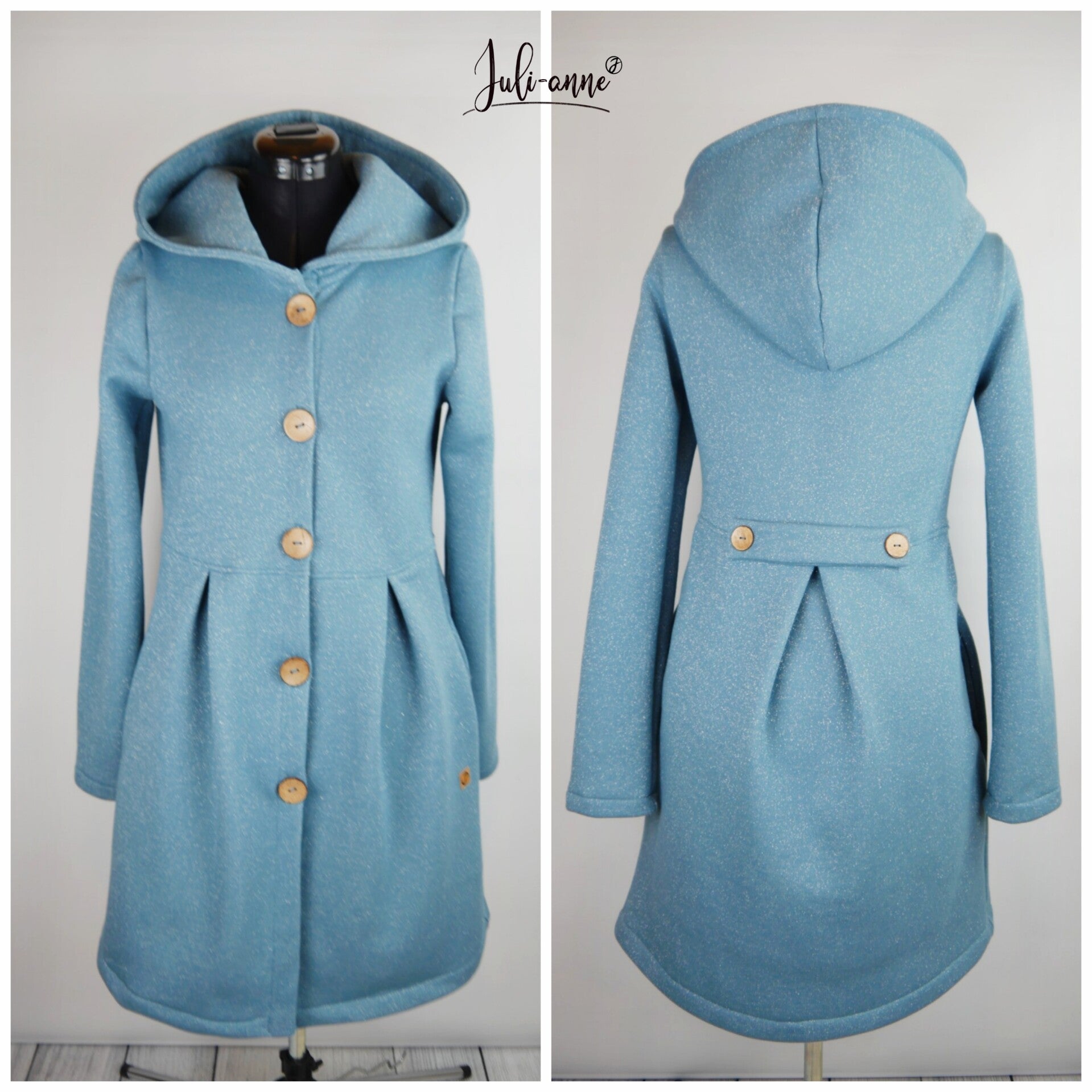 Jumi Mantel Kuschelsweat Glitzer Helles Rauchblau