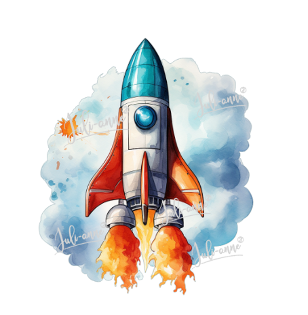Bügelbild SPACE Rakete
