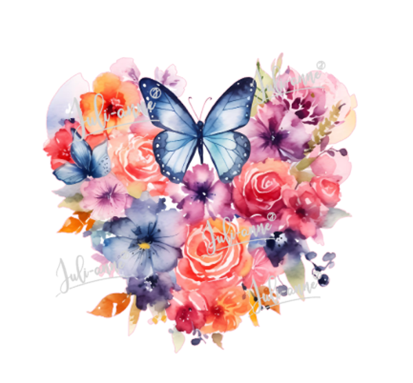 Bügelbild Flower Butterfly 1