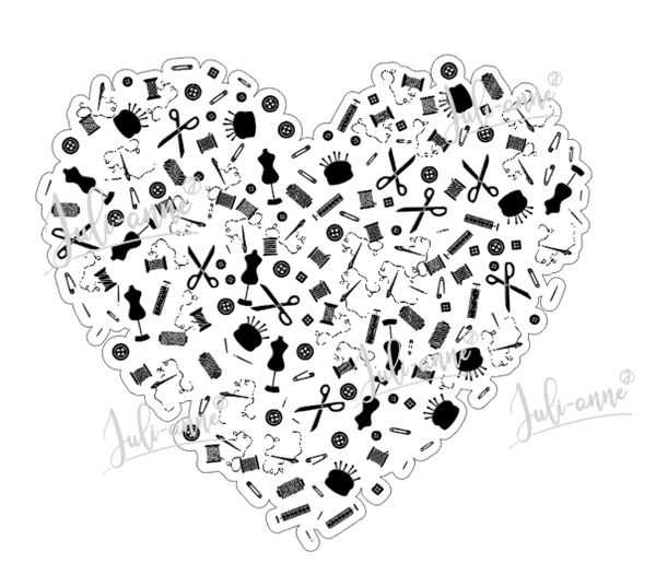 Bügelbild Näh-Herz