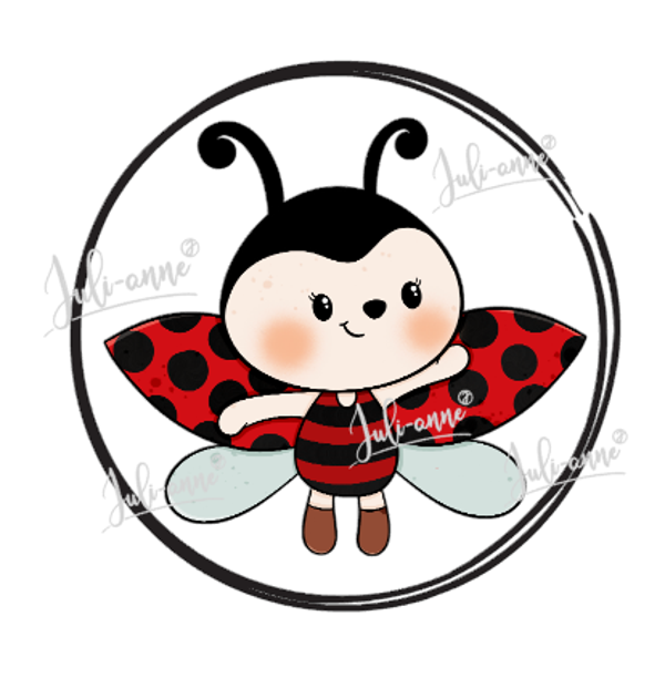 Bügelbild Button Marienkäfer #patch