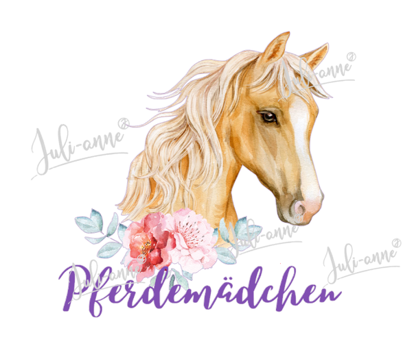 Bügelbild  Pferd Blond - Pferdemädchen