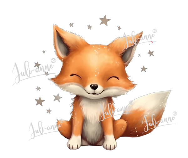 Bügelbild Fuchs & Sterne