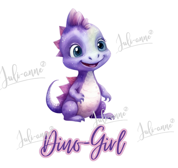 Bügelbild Dino Girl - Lila