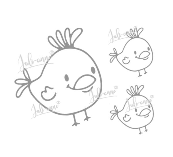 Reflektor Bügelbild - 3er Set Cute Animals - Spatz