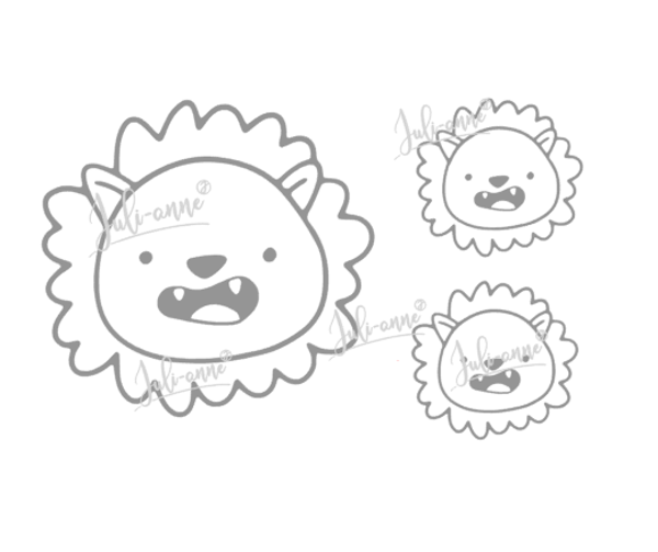 Reflektor Bügelbild - 3er Set Cute Animals - Löwe