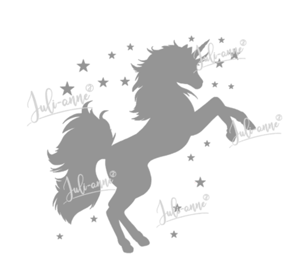 Reflektor Bügelbild - Unicorn & Stars Einhorn  *verschiedene Größen*