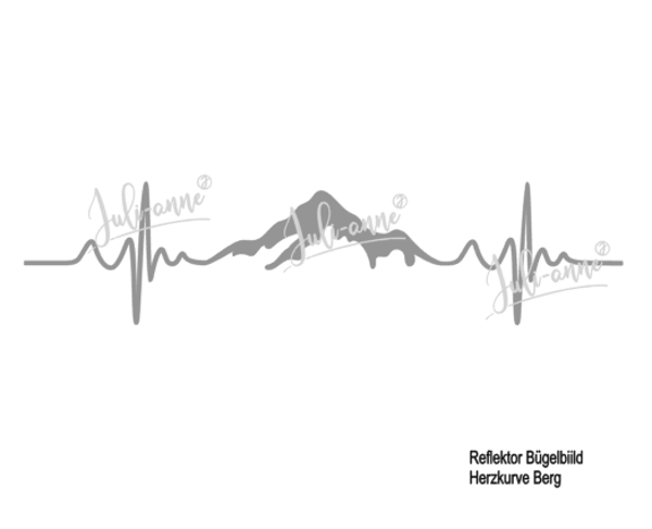 Reflektor Bügelbild - Berg Herzkurve
