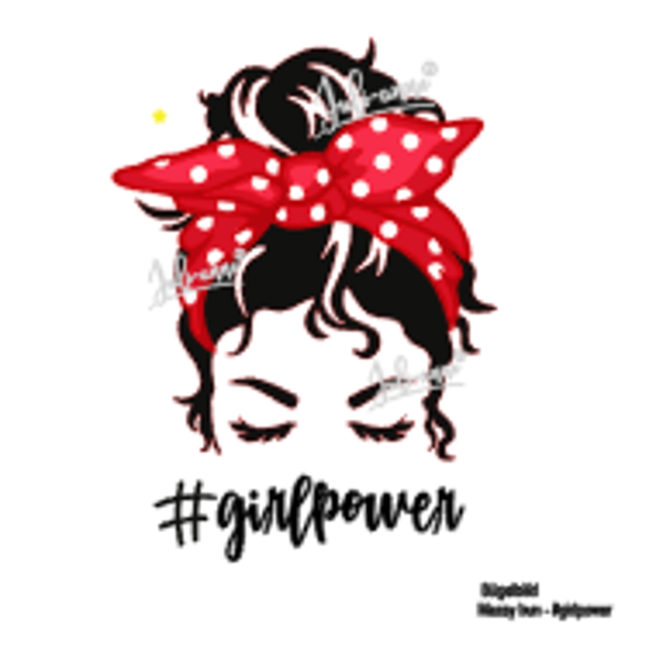 Bügelbild "Messy Bun" #Girlpower
