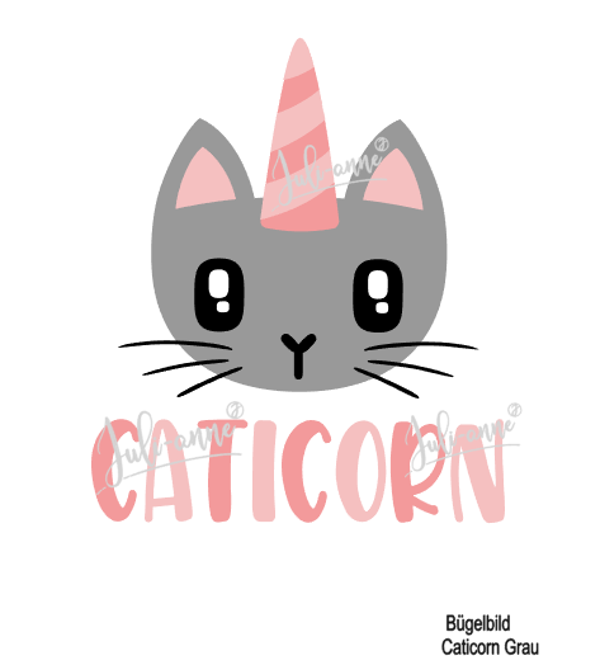 Bügelbild "Caticorn Grau" einzeln