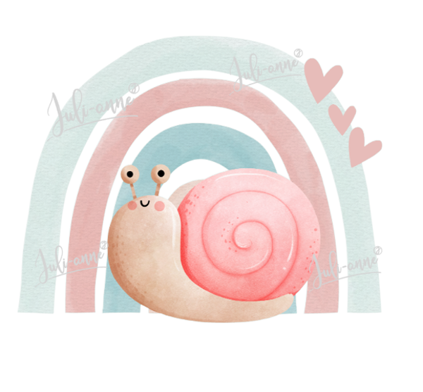 Bügelbild Regenbogen Schnecke