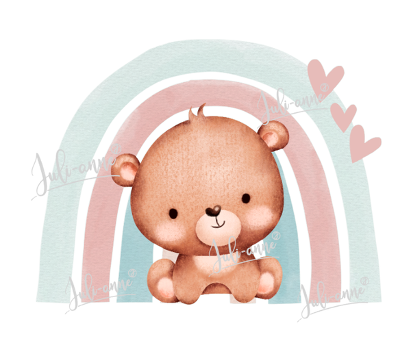 Bügelbild Regenbogen Teddy Bär