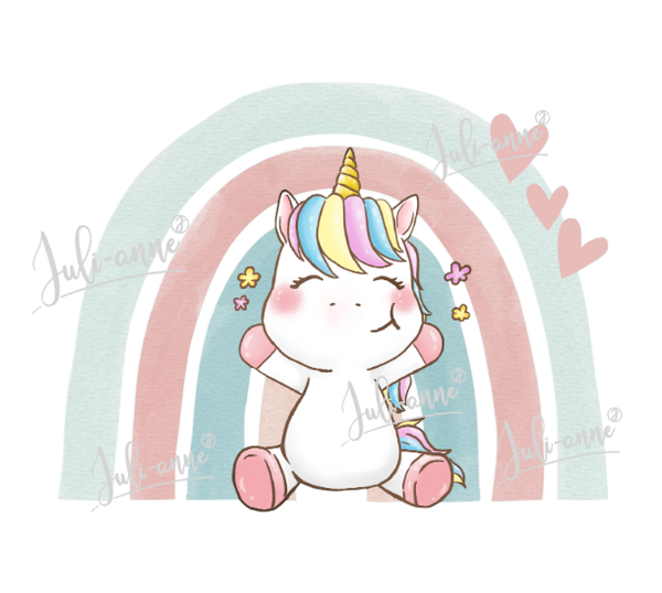 Bügelbild Regenbogen Einhorn