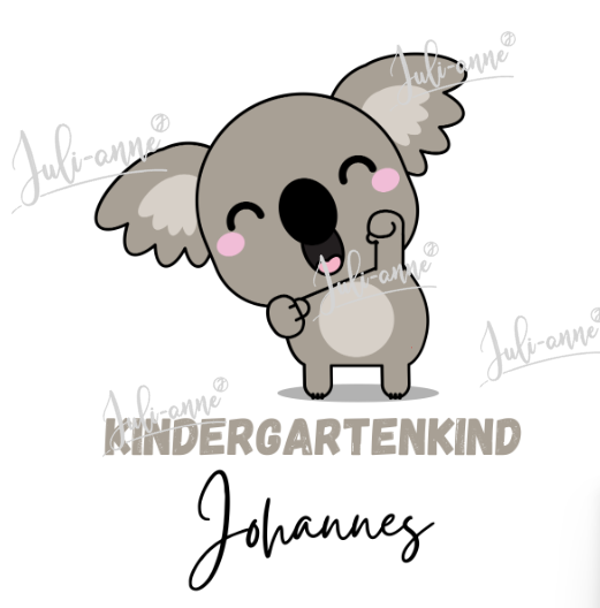 Bügelbild KINDERGARTEN Koala