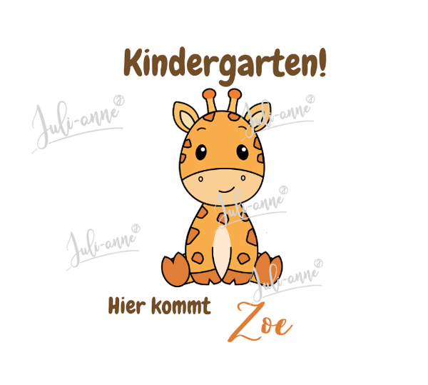 Bügelbild KINDERGARTEN Giraffe