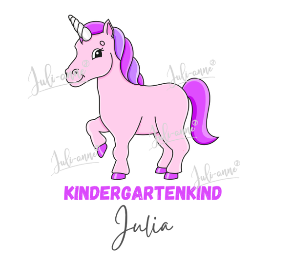 Bügelbild KINDERGARTEN Einhorn