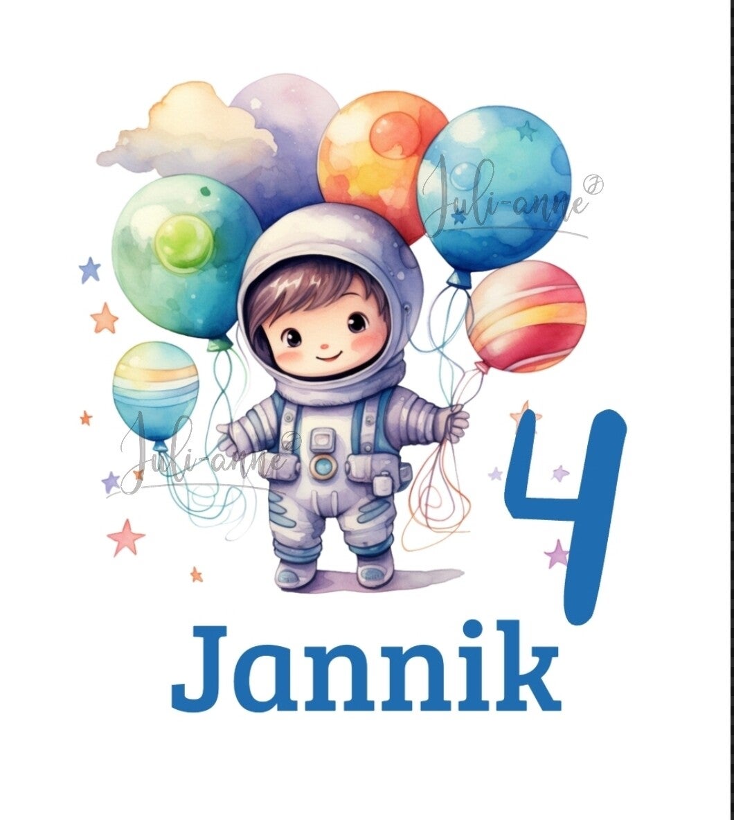 Bügelbild GEBURTSTAG ASTRO KIDS